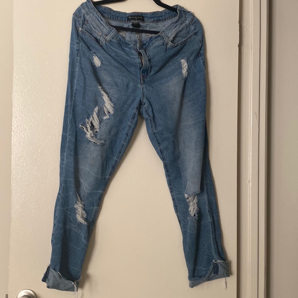 Fashion to Figure Distressed Jeans